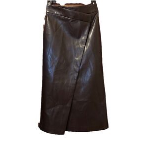 Women’s Aritzia Babaton Brown Maxi Skirt Soft Faux Leather Size 0 NWT